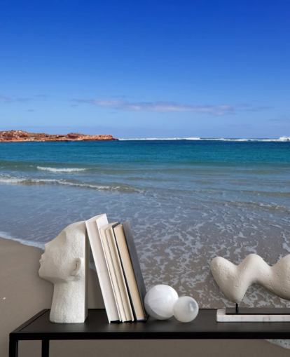 Clear Blue Vast Beach Wall Mural