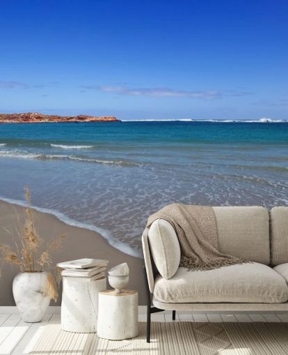 Papier Peint Fresque Vaste Plage Bleu Clair Papier Peint Fresque Vaste Plage Bleu Clair