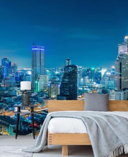 blaue Ansicht von Bangkok-Tapete