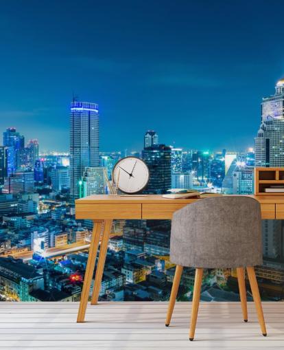 vista azul do papel de parede bangkok