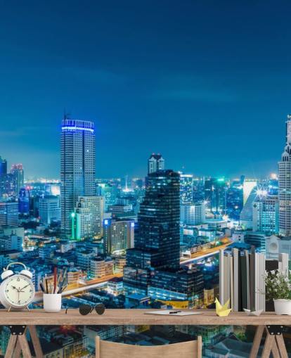 carta da parati blu di bangkok