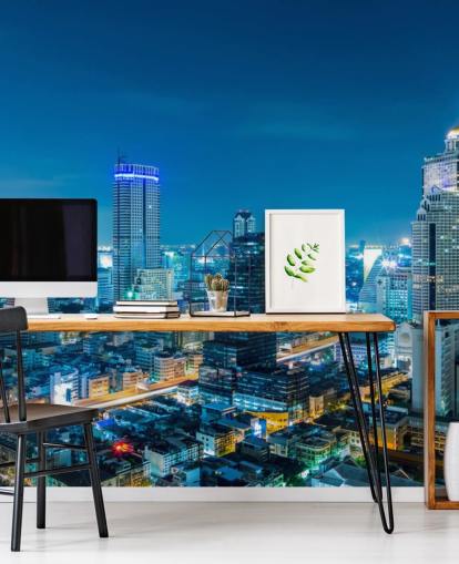 blå utsikt over bangkok tapet blå utsikt over bangkok tapet