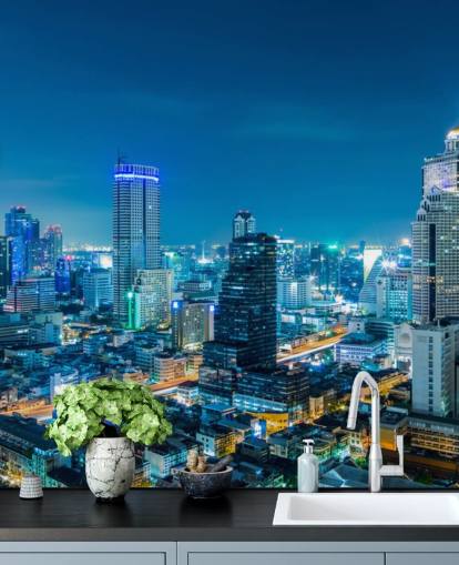 blaue Ansicht von Bangkok-Tapete blaue Ansicht von Bangkok-Tapete