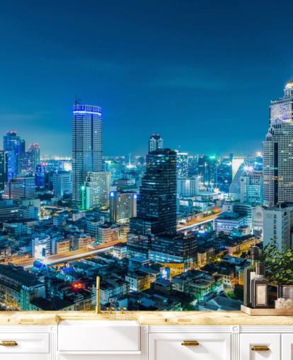 blå udsigt over bangkok tapet