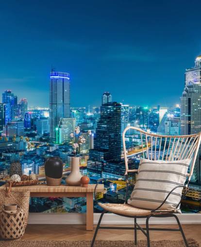 vista azul do papel de parede bangkok