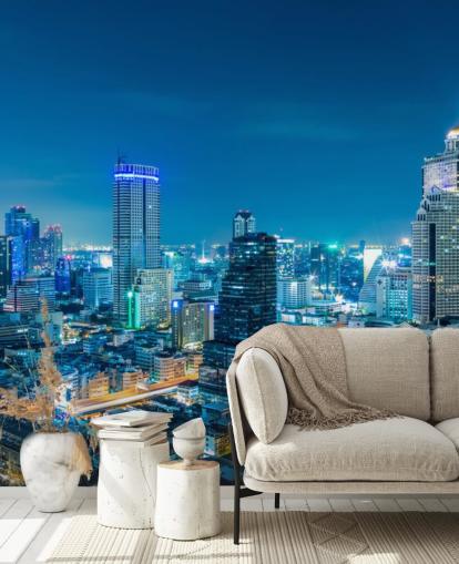 carta da parati blu di bangkok