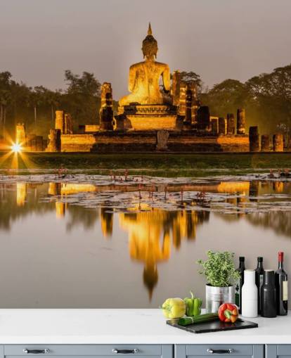 smukt brugerdefineret Thailand tapetmaleri kaldet Sukhothai til badeværelser, kurbade og hjemmekontorer