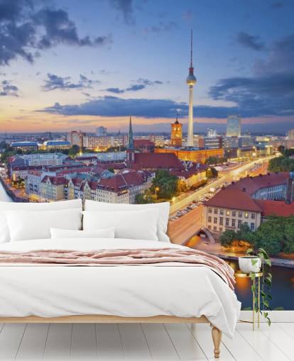 Skyline noturno de Berlim Berlin Evening Skyline Wallpaper 
