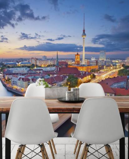 Skyline noturno de Berlim Berlin Evening Skyline Wallpaper 