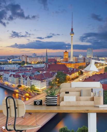 Berliinin iltataivaanranta Berlin Evening Skyline Wallpaper Berliinin iltataivaanranta Berlin Evening Skyline Wallpaper