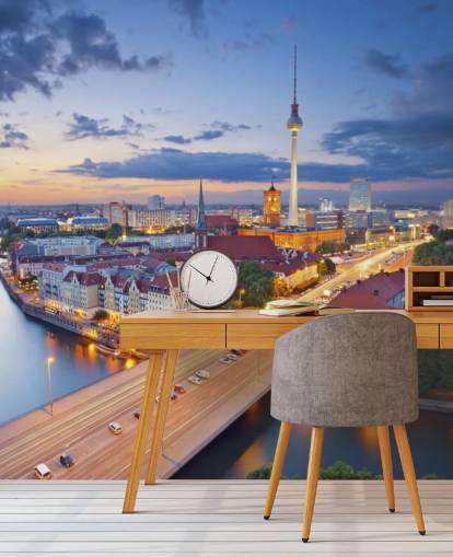 Berlin Kvelds skyline Berlin Evening Skyline Wallpaper 