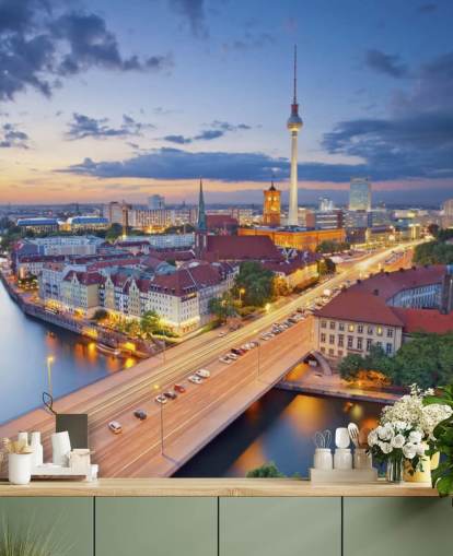 Berliner Abend Skyline Berlin Evening Skyline Wallpaper 