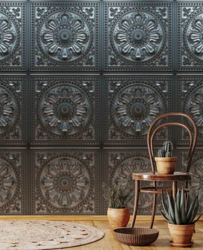 Vintage-Zinn-Muster-Wandbild Vintage-Zinn-Muster-Wandbild