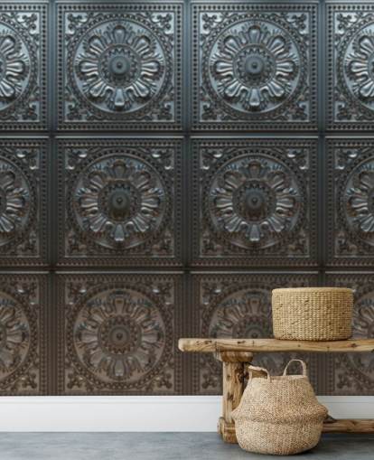 Vintage Tin Pattern Seinämaalaus