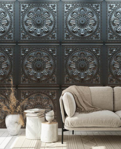 Vintage Tin Pattern Mural Vintage Tin Pattern Mural