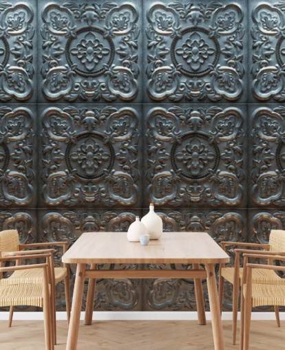 Decoratief vintage tinnen behang