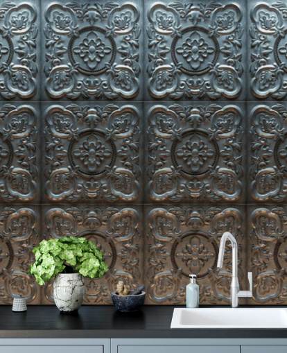 Decorative Vintage Tin Wallpaper