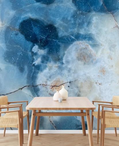 Papel de pared Geoda de mármol azul