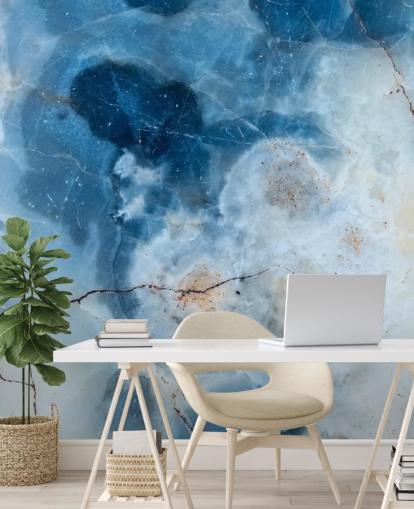 Blå Marmor Geode Baggrund