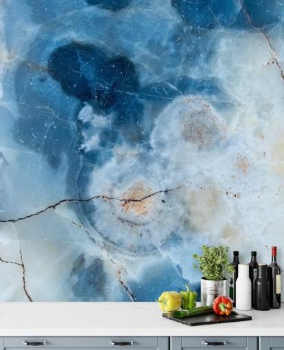 Papel de pared Geoda de mármol azul