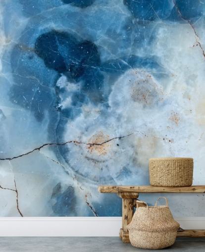 Papel de pared Geoda de mármol azul