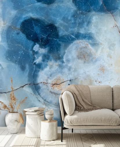 Papel de pared Geoda de mármol azul