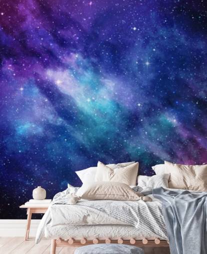 papel pintado de espacio morado, azul y rosa