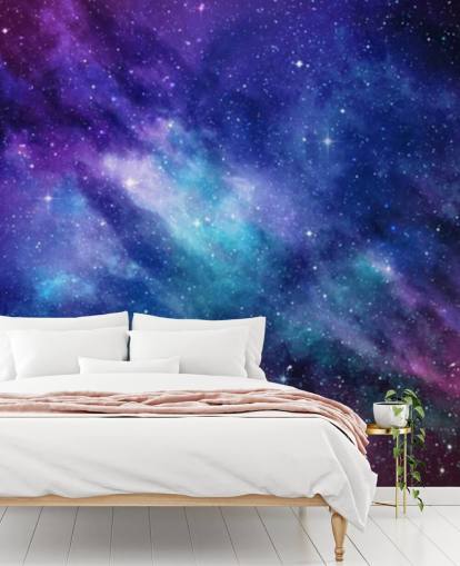 purple, blue and pink space wallpaper