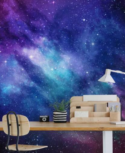 purple, blue and pink space wallpaper