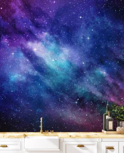 purple, blue and pink space wallpaper