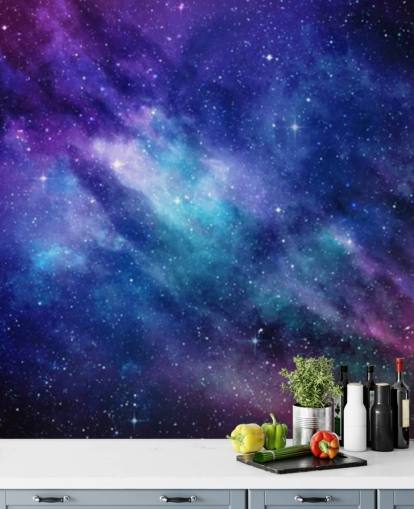 purple, blue and pink space wallpaper