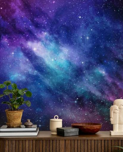 purple, blue and pink space wallpaper