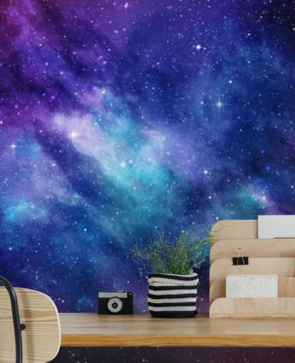 papier peint de l'espace violet, bleu et rose