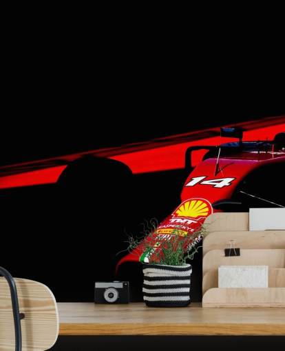 F1 Rød Bil i Skygger Baggrund