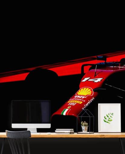 F1 rød bil i skygger tapet