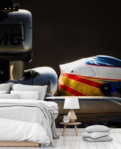 Perfil del lado del conductor de F1 en fondo de pantalla