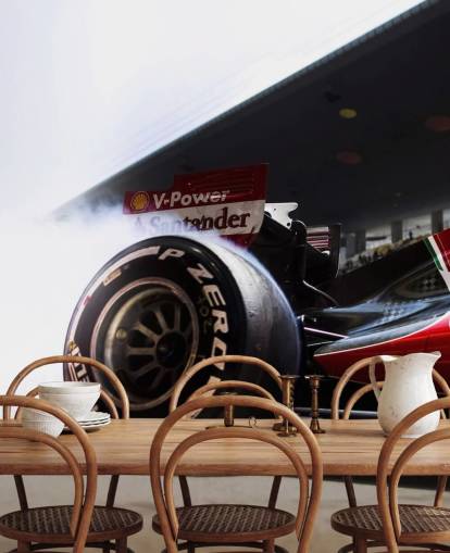 red customizable formula one wallpaper mural called Ferrari F1 for bedrooms and home offices