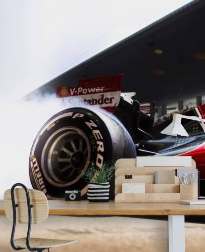 red customizable formula one wallpaper mural called Ferrari F1 for bedrooms and home offices
