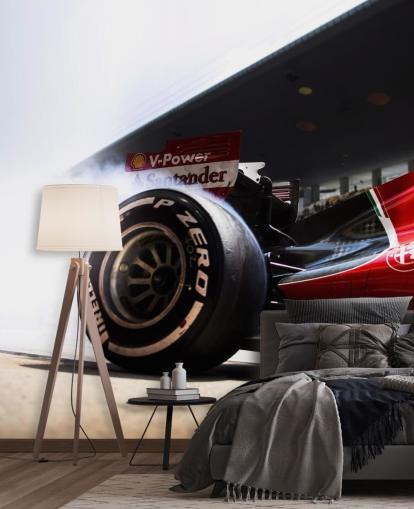 mural de papel de parede vermelho personalizável de fórmula 1 chamado Ferrari F1 para quartos e escritórios domésticos mural de papel de parede vermelho personalizável de fórmula 1 chamado Ferrari F1 para quartos e escritórios domésticos