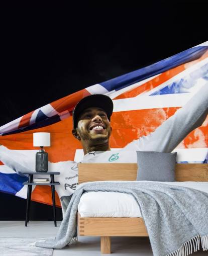customizable Lewis Hamilton wallpaper mural called Lewis Hamilton Abu Dhabi 14
