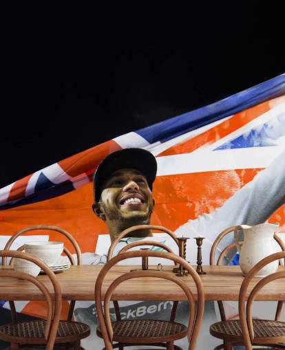 anpassningsbar Lewis Hamilton tapetväggmålning som heter Lewis Hamilton Abu Dhabi 14