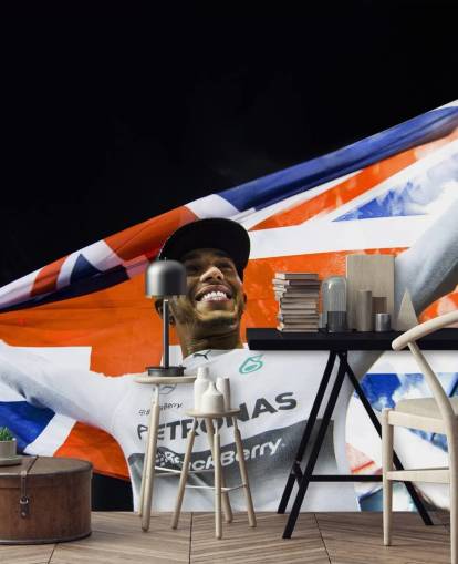 customisable Lewis Hamilton wallpaper mural called Lewis Hamilton Abu Dhabi 14
