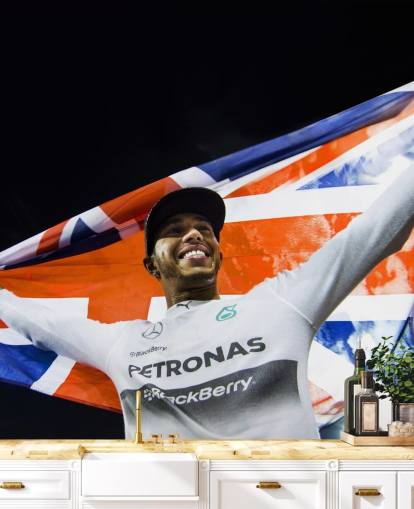 customizable Lewis Hamilton wallpaper mural called Lewis Hamilton Abu Dhabi 14