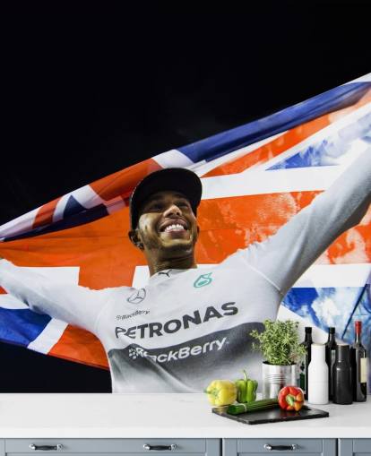 customizable Lewis Hamilton wallpaper mural called Lewis Hamilton Abu Dhabi 14