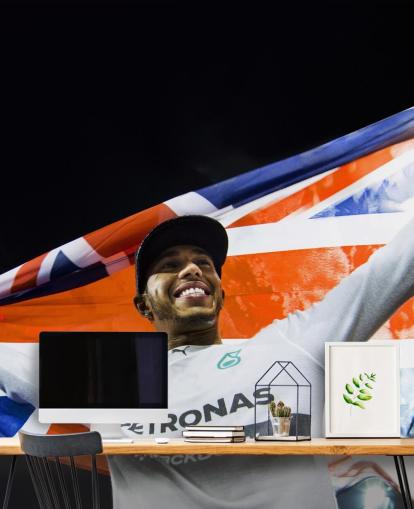 muokattava Lewis Hamilton -taustakuvamaalaus nimeltä Lewis Hamilton Abu Dhabi 14