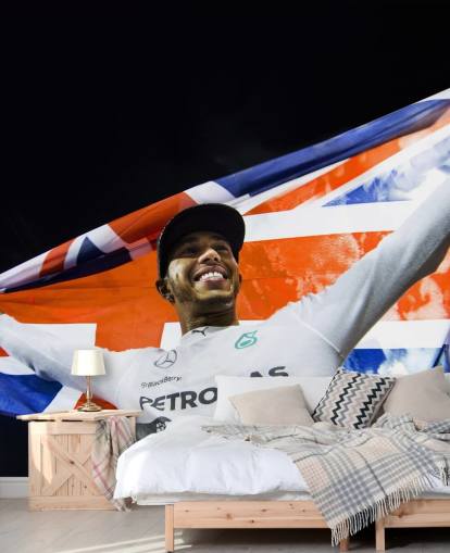mural de papel pintado personalizable de Lewis Hamilton llamado Lewis Hamilton Abu Dhabi 14