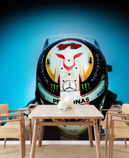 Close Up de Lewis Hamilton com Papel de Parede de Capacete