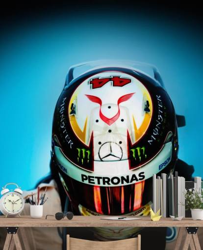 Close Up of Lewis Hamilton with Helmet Wallpaper