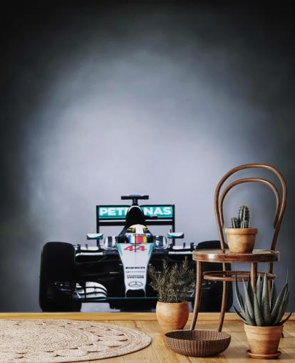 mørkt tilpassbart formel 1 tapetmaleri kalt Lewis Hamilton Malaysia 2015 for soverom, hjemmekontorer og mannshuler