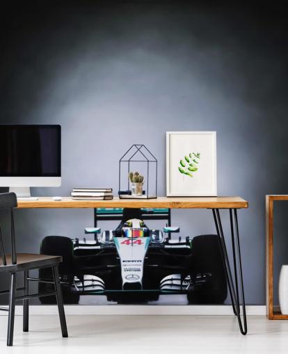 mural oscuro personalizable de papel pintado de Fórmula 1 llamado Lewis Hamilton Malaysia 2015 para dormitorios, oficinas en casa y cuevas de hombres